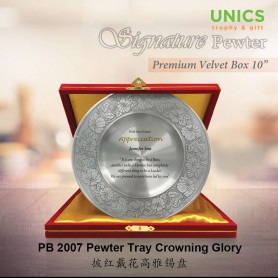 UNICS Crowning Glory Pewter Tray with 10