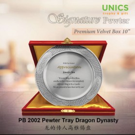 UNICS Dragon Dynasty Pewter Tray with 10