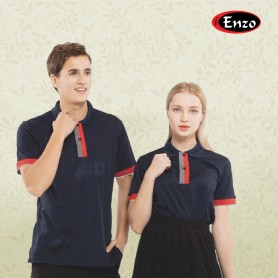 Polo Shirt with Color Block Placket