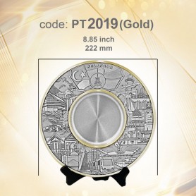 UNICS Superior Lights of Selangor Pewter Tray (gold) 雪兰莪卓越光辉高雅锡盘  (镀金）