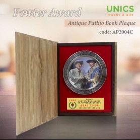 UNICS Pewter Velvet Aura Book Plaque