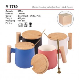 MyUniform Ceramic Mug with Bamboo Lid & Spoon (A)